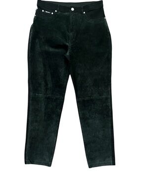 Vintage Votre Nom Olive Suede Front Pants Bootcut Y2K Stretch Back Size 46